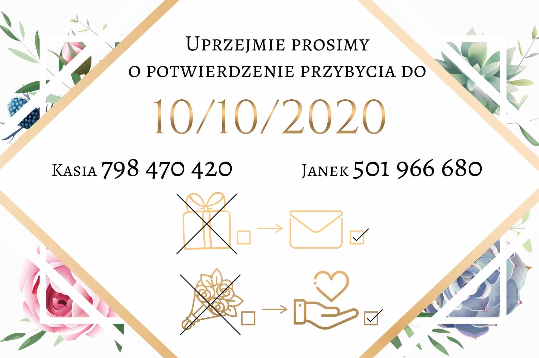Zaproszenie Ślubne RSVP Wiosenne Kwiaty