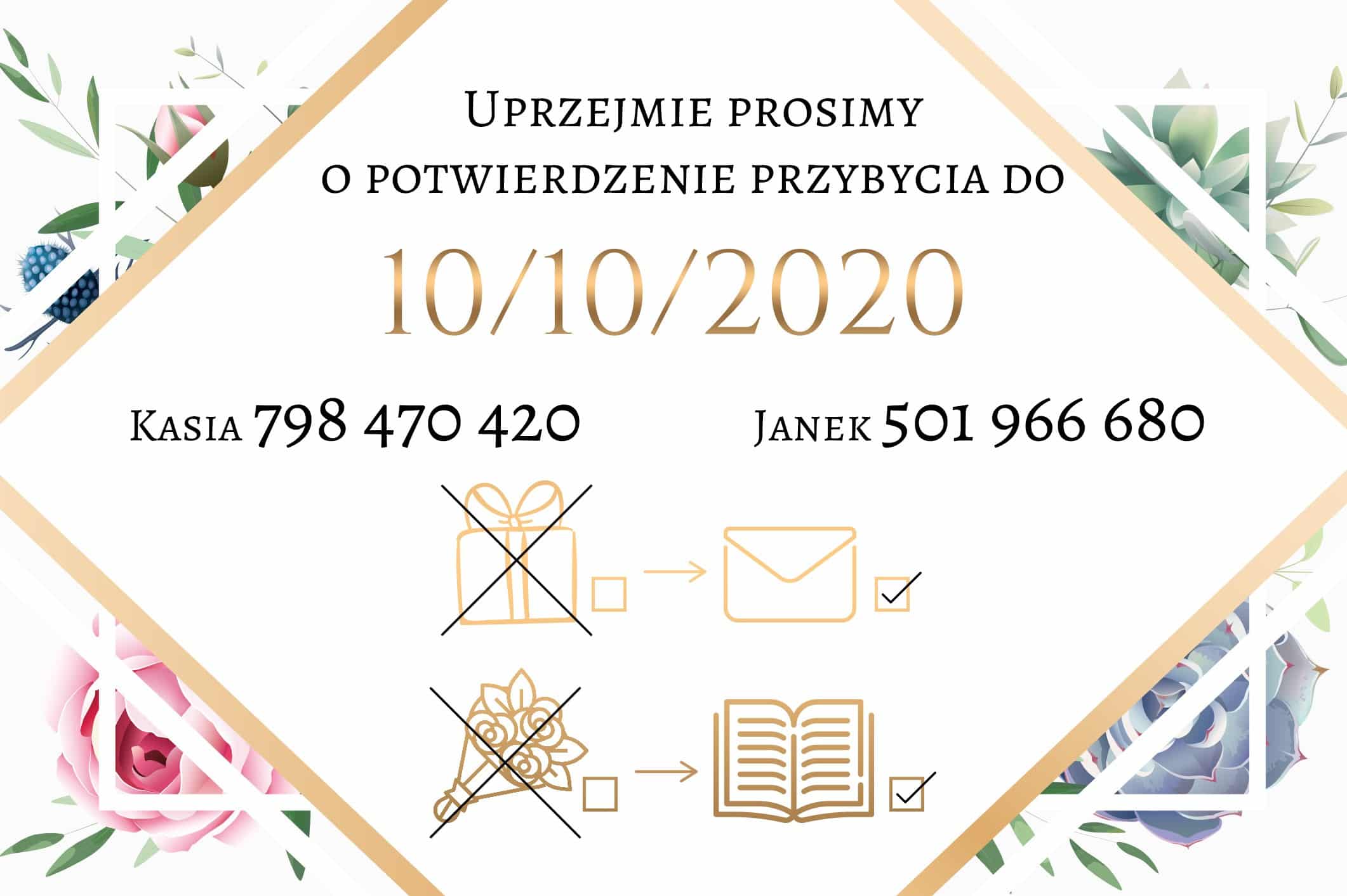 Zaproszenie Ślubne RSVP Wiosenne Kwiaty