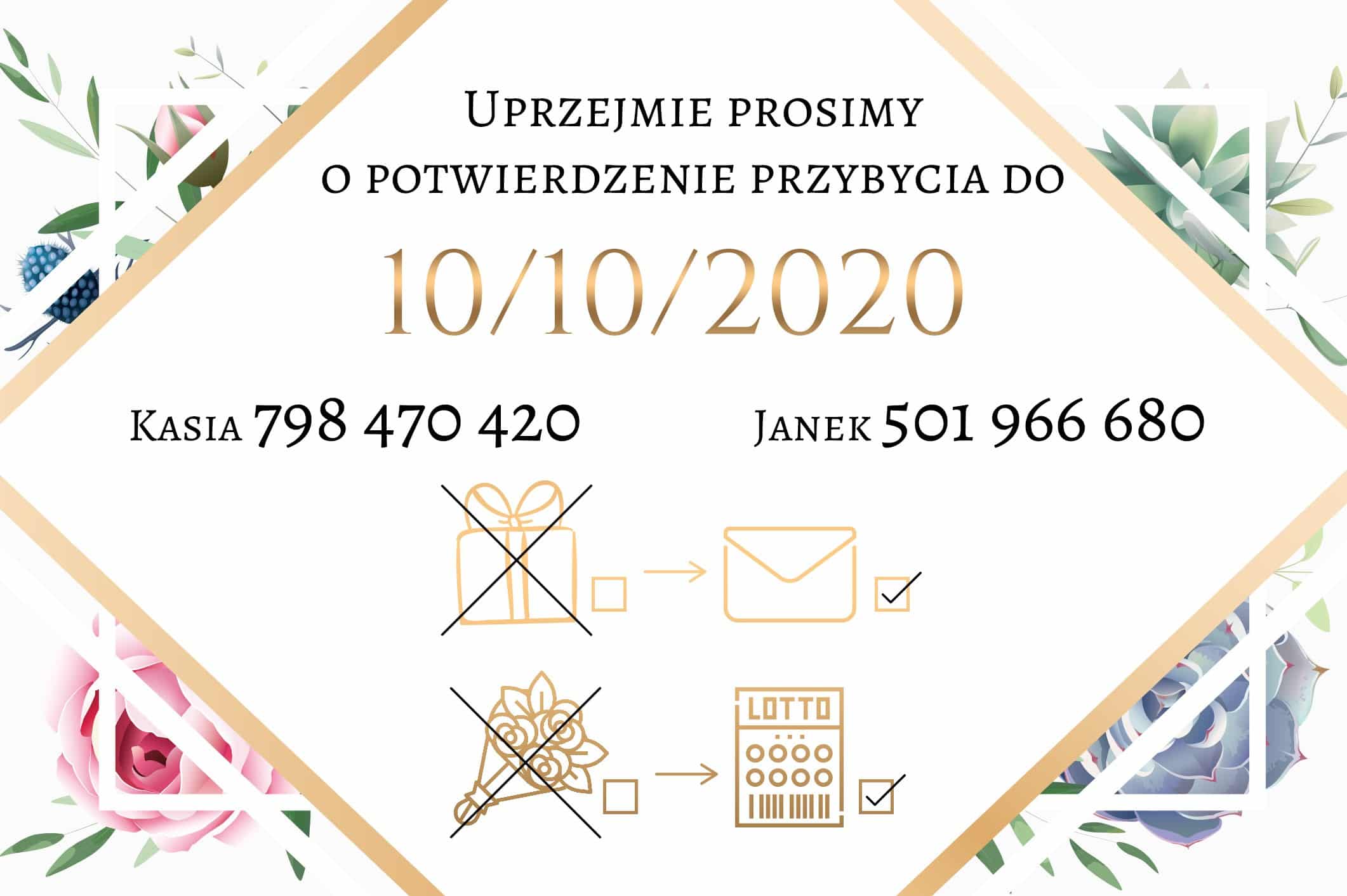 Zaproszenie Ślubne RSVP Wiosenne Kwiaty