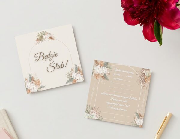 Zawiadomienie o Ślubie Boho Wedding 