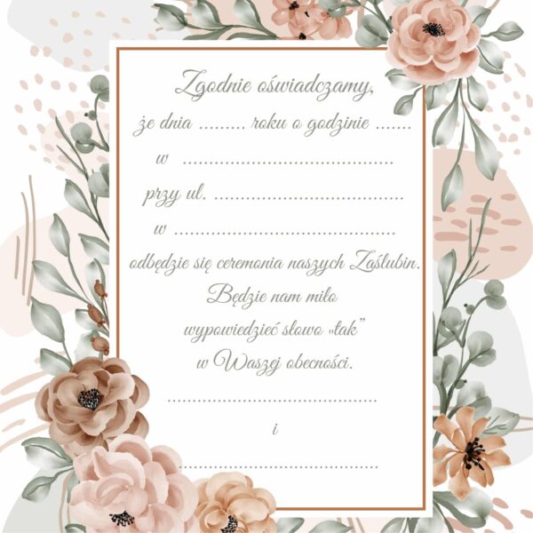 Zawiadomienie o Ślubie Rosemary Rose 