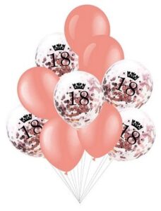 Zestaw Balonów 18th Party Rose Gold