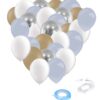 Zestaw Balonów Baby Blue Błękitne Brązowe 60szt