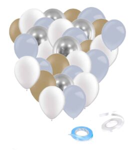Zestaw Balonów Baby Blue Błękitne Brązowe 60szt