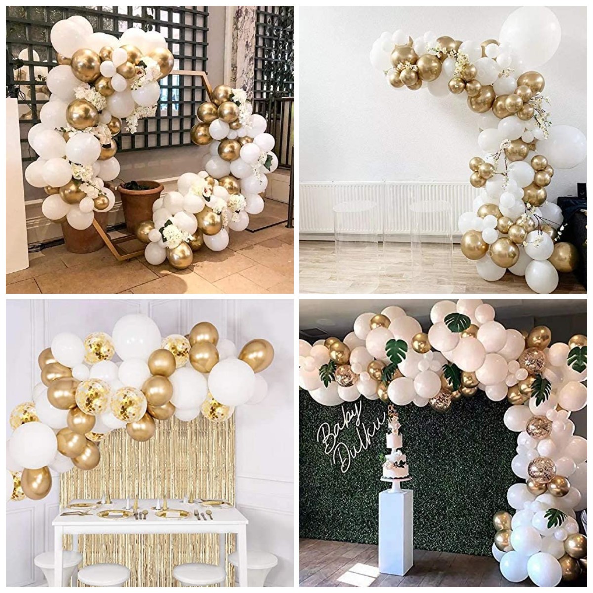 Zestaw Balonów Gold Wedding Glam