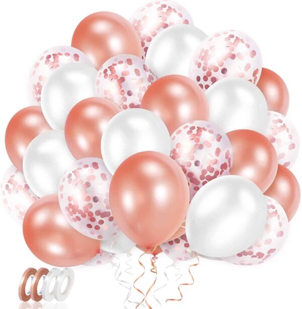Zestaw Balonów Rose Gold 60 sztuk