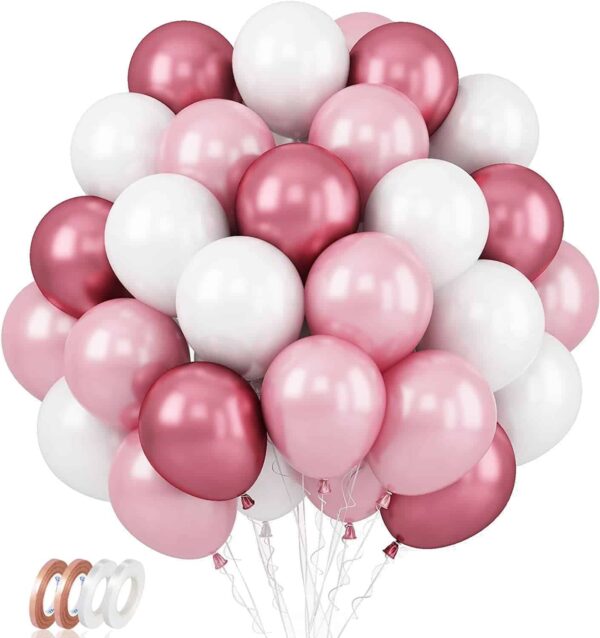 Zestaw Balonów Rose Gold Glossy 60 sztuk
