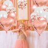 Zestaw Balonów Rose Gold Serca 66 sztuk