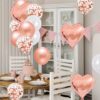 Zestaw Balonów Rose Gold Serca 66 sztuk