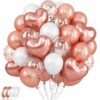 Zestaw Balonów Rose Gold Serca 66 sztuk