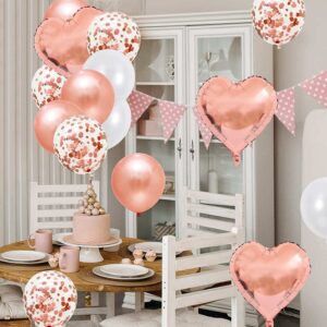 Zestaw Balonów Rose Gold Serca 66 sztuk