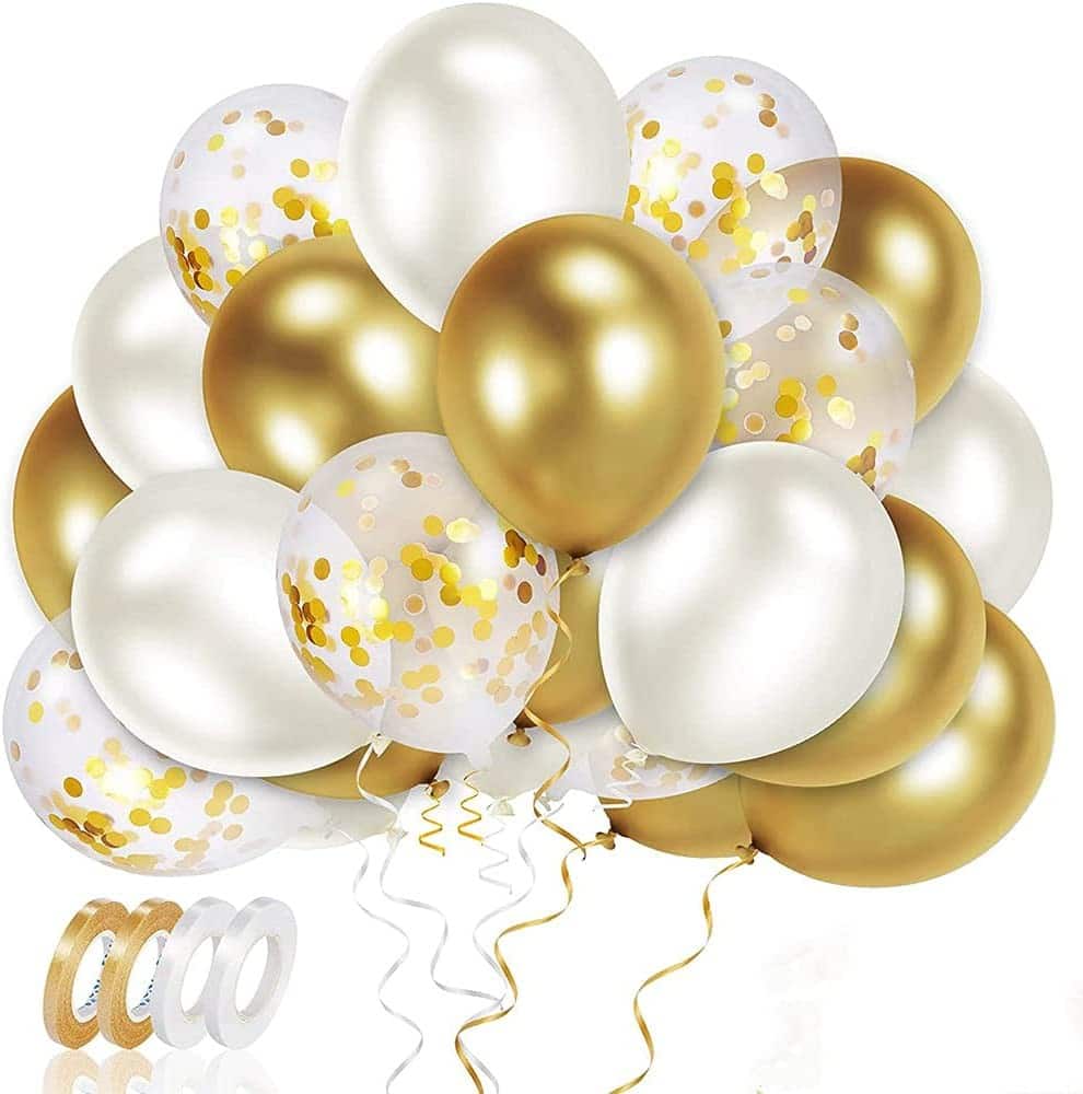 Zestaw Balonów Złote 60 sztuk