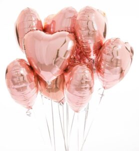 Zestaw Balony Serca Rose Gold 12 szt.