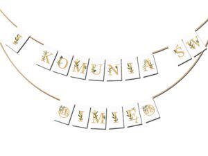 Zestaw Na Komunię Gold Bless Baner + Imię