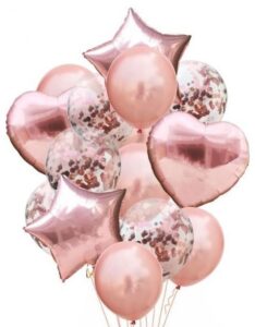 Zestaw na Urodziny Balony Rose Gold