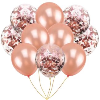 Zestaw na Urodziny Balony Rose Gold, Konfetti