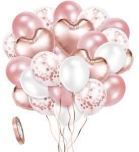 Zestaw Urodzinowy Rose Gold Serca Balony 30 szt.
