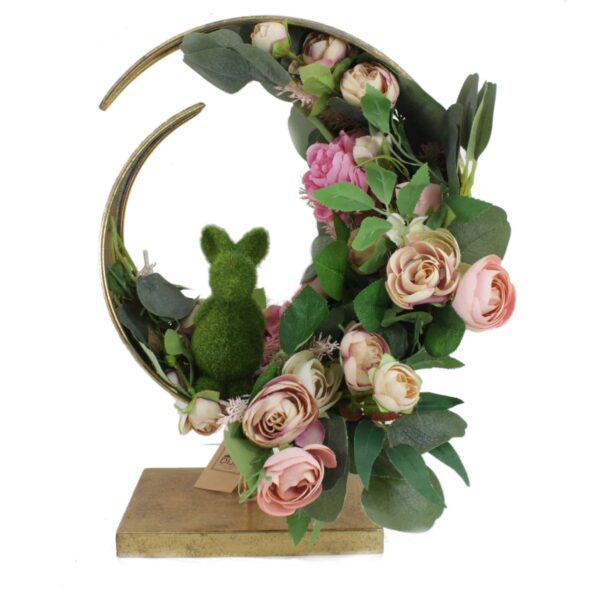 Złota metalowa obręcz na kwiaty 29cm