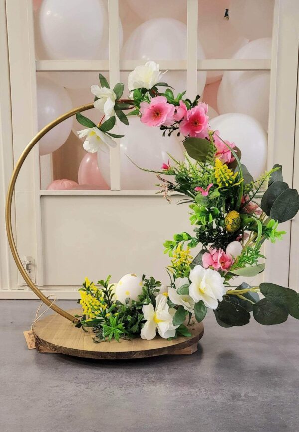 Złota metalowa obręcz na kwiaty 37,5cm