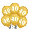 Złote balony na 40 urodziny 10 sztuk