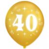 Złote balony na 40 urodziny 10 sztuk