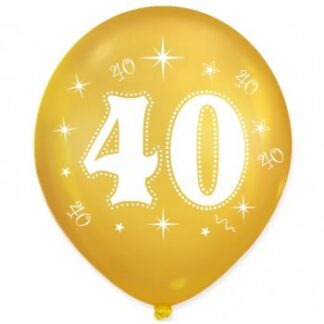 Złote balony na 40 urodziny 10 sztuk