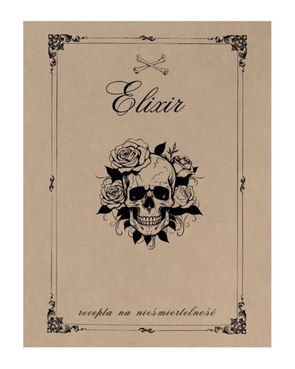 Etykiety na butelke Halloween elixir