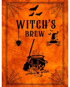 Etykiety na butelke Halloween witch