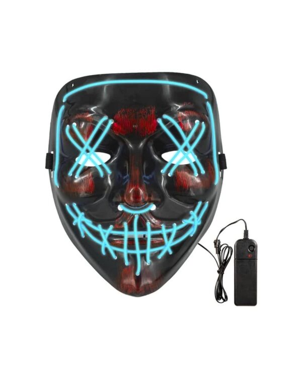 Maska led na Halloween niebieska purge