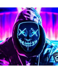 Maska led na Halloween niebieska purge