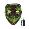 Maska led na Halloween zielona purge