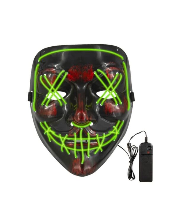 Maska led na Halloween zielona purge