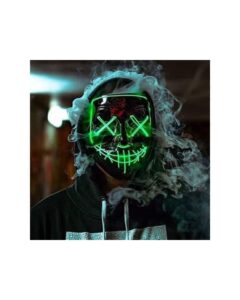 Maska led na Halloween zielona purge