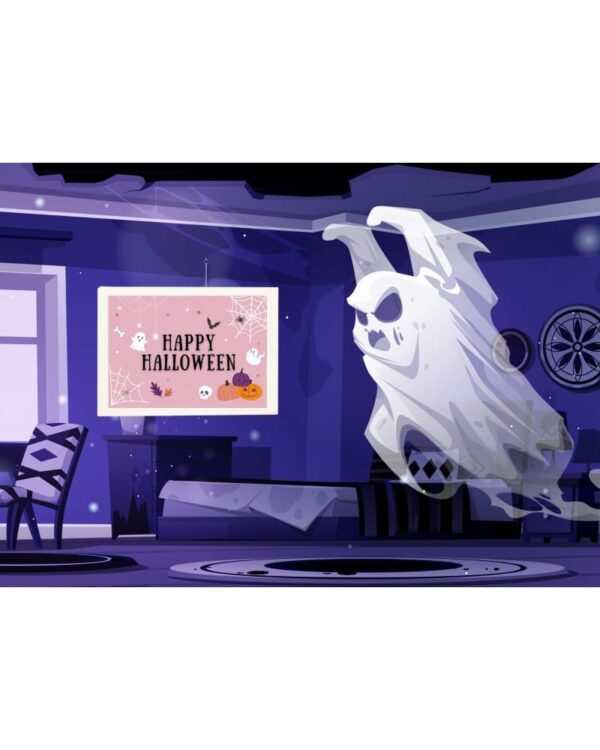 Plakat na Halloween happy halloween różowy