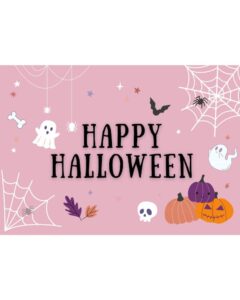Plakat na Halloween happy halloween różowy