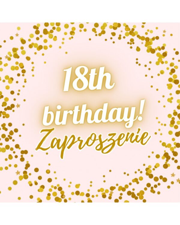 Zaproszenie na 18 bubble pink