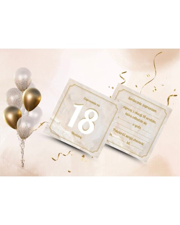 Zaproszenie na 18 classic beige