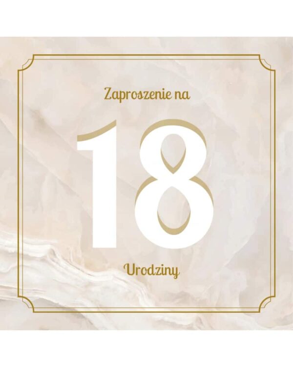 Zaproszenie na 18 classic beige