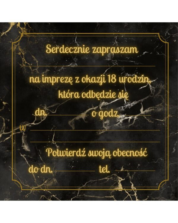 Zaproszenie na 18 night party