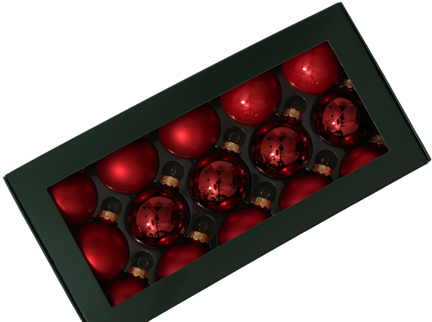 Bombki szklane w rozmiarze 4cm w kolorze świątecznej czerwieni