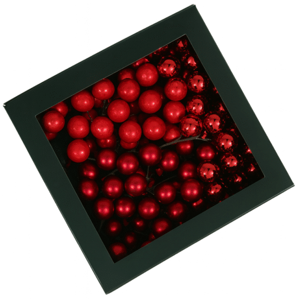 Bombki na drucie szklane w kolorze czerwonym 144 sztuki