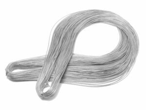 Sznurek metalizowany w kolorze srebrnym 100 cm