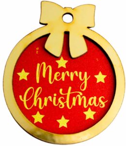 Bombka świąteczna merry christmas czerwono złota