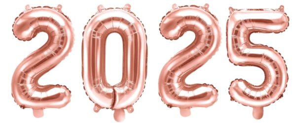 Balony na sylwestra 2025 Rose Gold