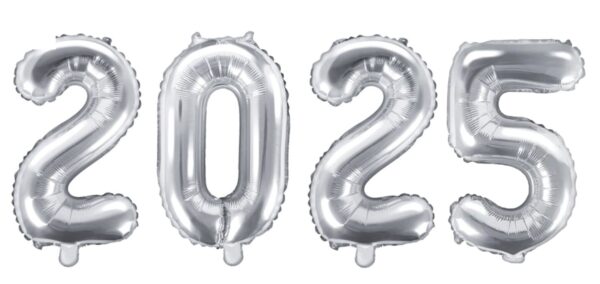 Balony na sylwestra 2025 Srebrne