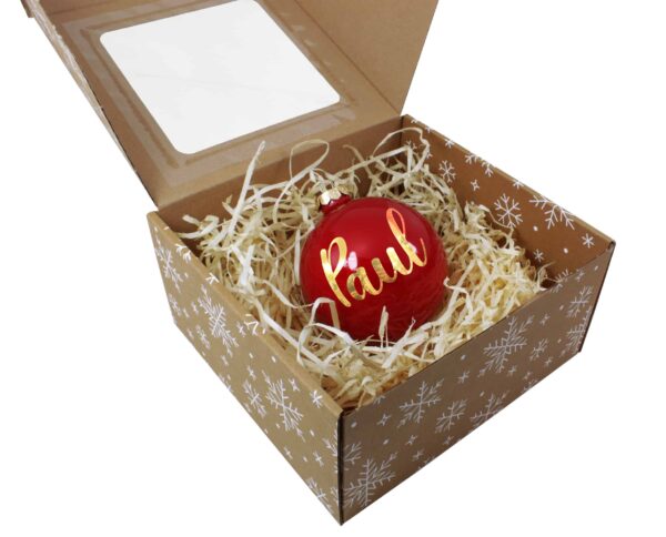Bombka szklana personalizowana w ozdobnym opakowaniu z siankiem