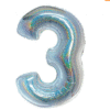 Balon Foliowy holograficzny w kolorze srebrnym w rozmiarze 76cm