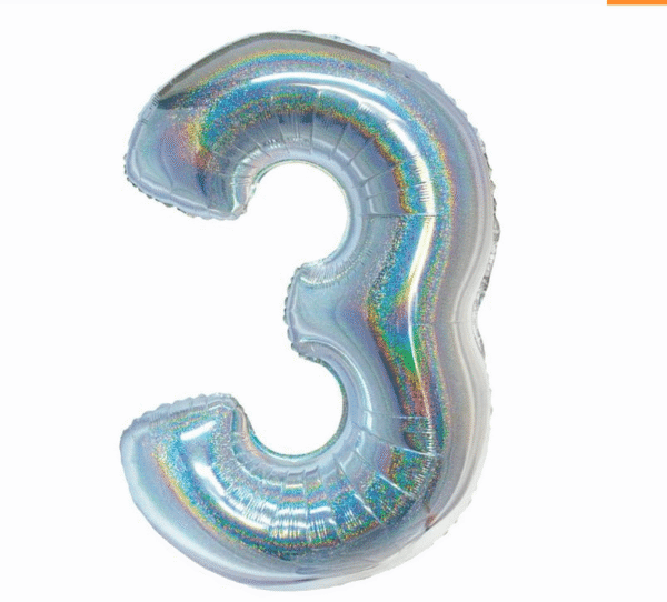 Balon Foliowy holograficzny w kolorze srebrnym w rozmiarze 76cm