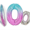 Balon foliowy cyfra 0 kosmos ombre