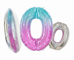 Balon foliowy cyfra 0 kosmos ombre